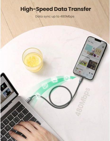 Produktbild Ugreen Lightning zu USB-C 2.0 (1 m, USB 2.0)