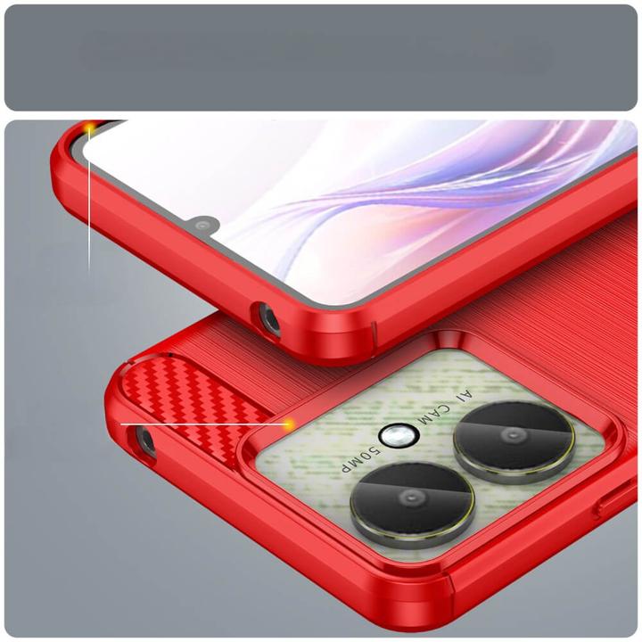 Actual product image Cover-Discount Xiaomi Poco C65 / Redmi 13C - Metal look case red (Xiaomi Poco C65)