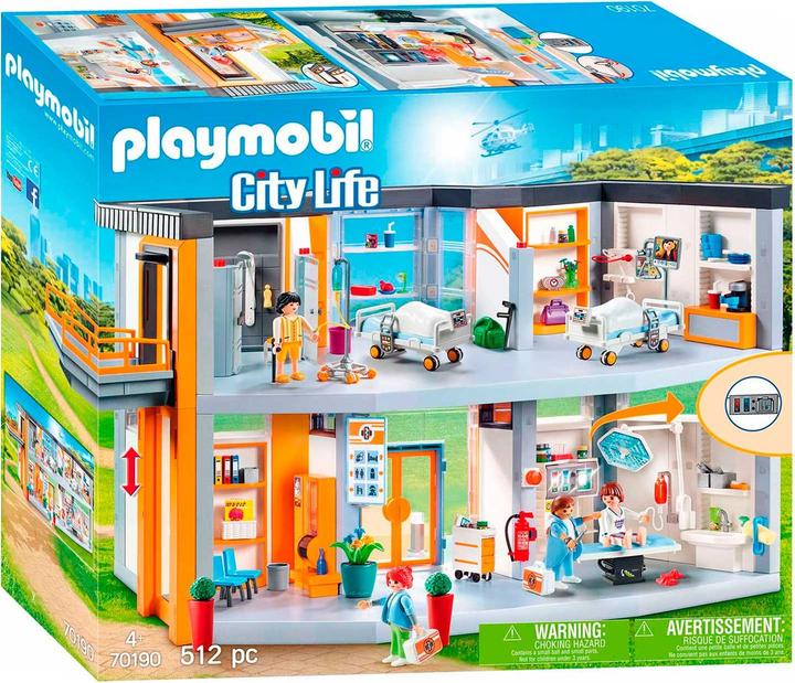 Productafbeelding Playmobil Groot ziekenhuis met faciliteit (70190, Playmobil Stadsleven)