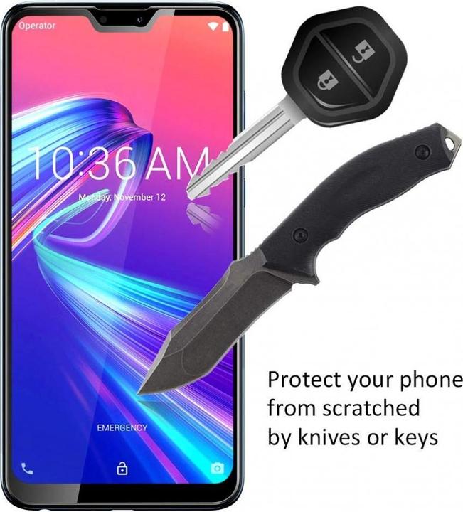 Actual product image Screenguard Asus Zenfone Max Pro M2 Full Screen Protective Glass Film 2.5D 9H (1 Piece, Asus Zenfone Max Pro (M2))