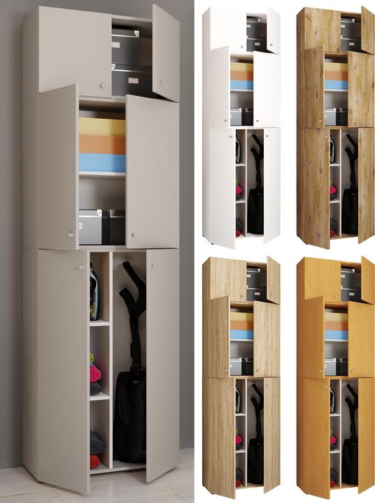 Actual product image VCM Holz Besen Putzschrank Lona mit Drehtüren Aufsatz (70 x 39 cm)