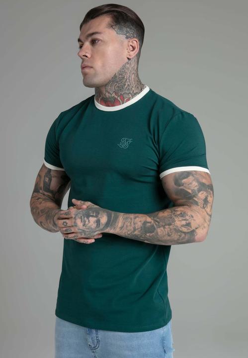 Siksilk T-Shirt Ringer T-Shirt in Green (S)