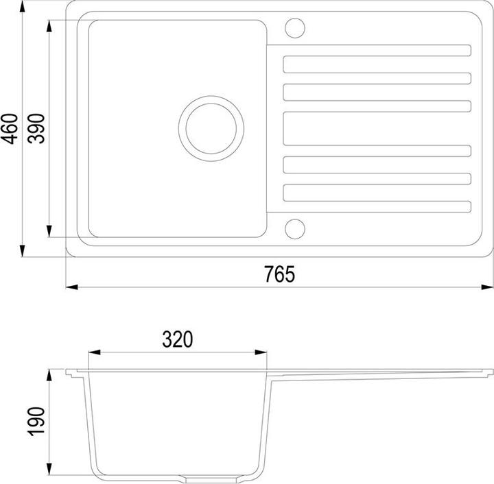 Actual product image Bergström Spülbecken (Fitted sink, 46 cm, 76 cm)