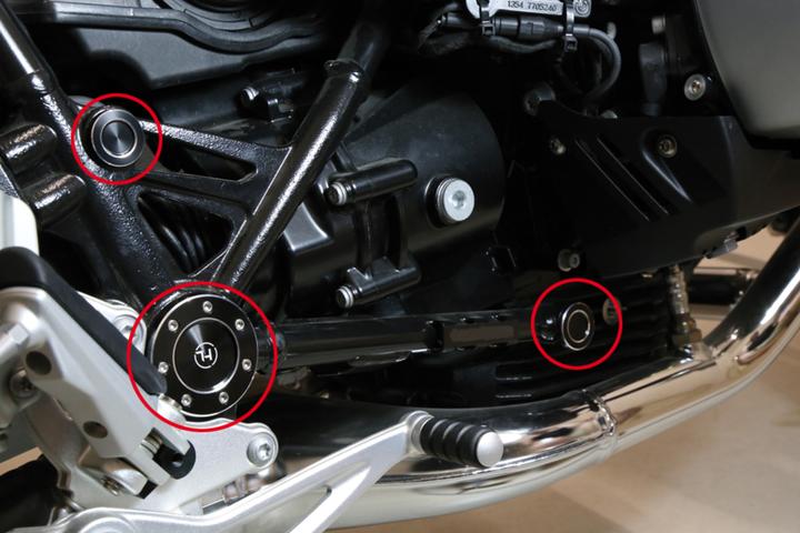 Produktbild Highsider CNC Rahemlöcher Abeckungen, SET A für BMW RnineT 14-16