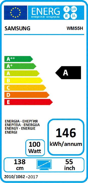 Energy Label Samsung Flip WM55H (3840 x 2160 Pixels, 55")