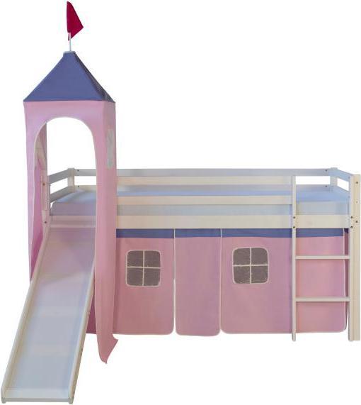 Produktbild Homestyle4u Hochbett mit Rutsche und Turm (90 x 200 cm)