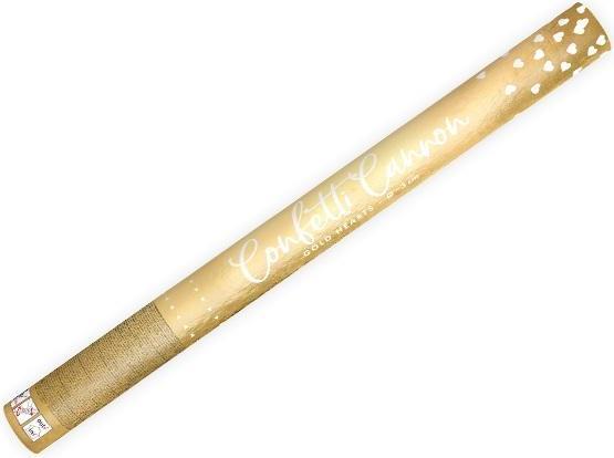 Produktbild Partydeco Konfettikanone - 60cm - Gold Herzen