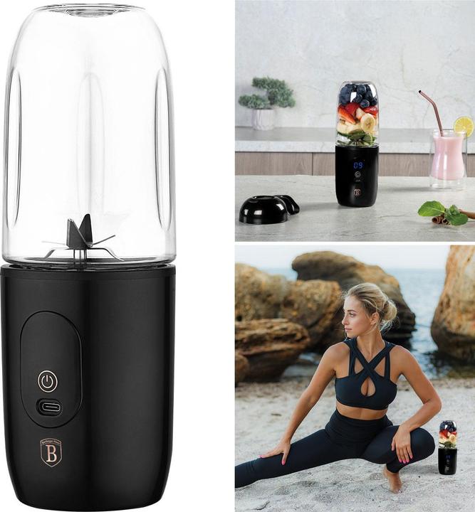 Image du produit BerlingerHaus To-Go Mixer avec USB, noir-rosé-or, 120-130 W (130 W)