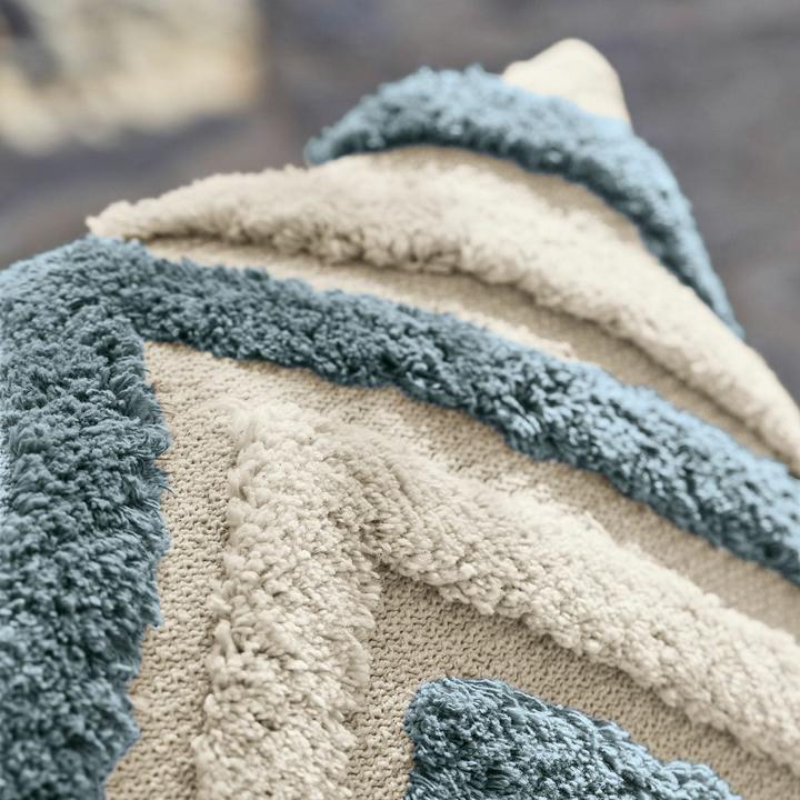 Produktbild Loberon Kissenhülle 2er Set Melyn blau/creme (50 x 50 cm)