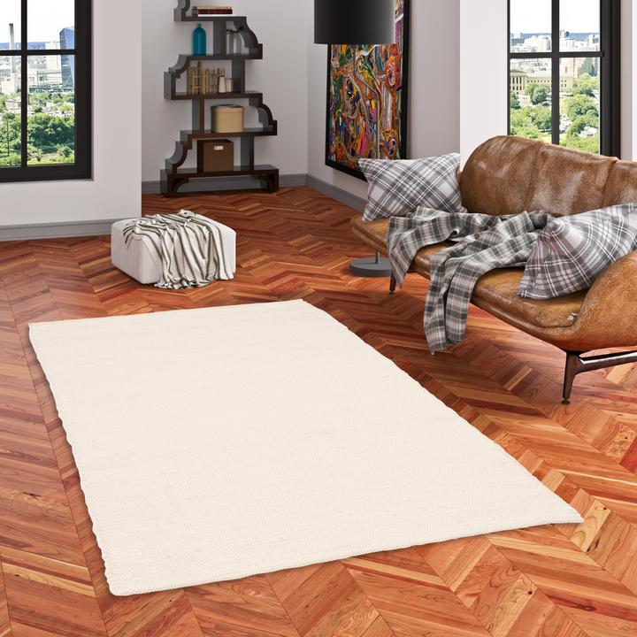 Actual product image Pergamon Natur Teppich Wolle Alaska Meliert (140 x 200 cm)
