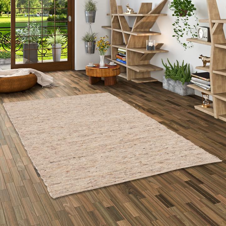 Actual product image Pergamon Natur Teppich Wolle Alaska Meliert (60 x 90 cm)