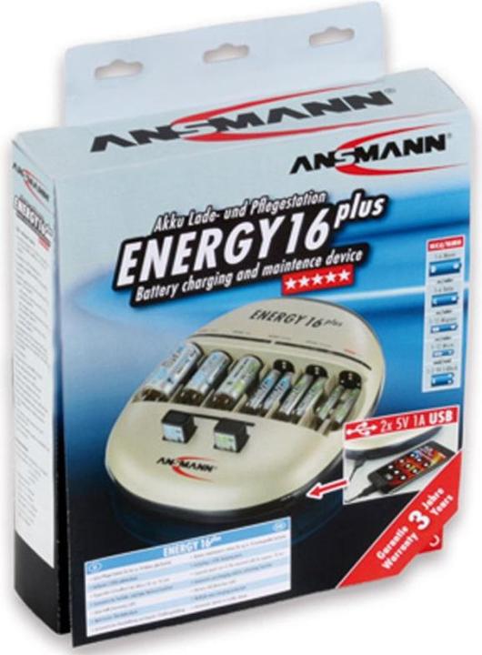 Image du produit Ansmann Station de charge et d'entretien Energy 16 plus pour 1 à 12 piles Micro AAA, Mignon AA (1 pcs, Piles rechargeables + chargeur)
