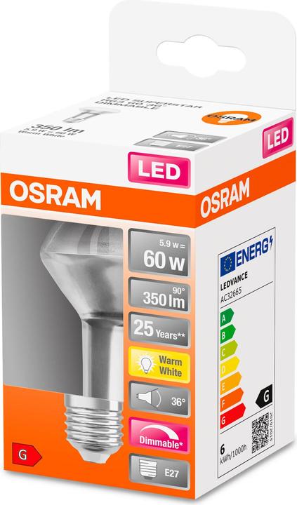 Productafbeelding Osram Superster R63 (E27, 5.90 W, 350 lm, 1 x, G)