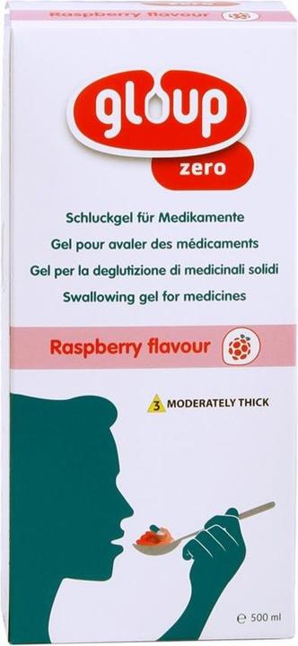 Gloup Schluck Gel für Medikamente Zero mit Himbeer-Aroma