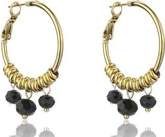 Immagine prodotto Marc Malone Gold-Plated Hoop Earrings Zoey Black Earrings Mce23010g
