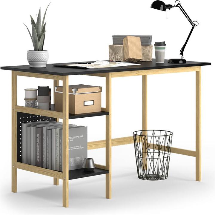 Produktbild Vichy Schreibtisch Elvia, Schwarz/Kiefer, 120 x 60 cm (120 x 75 x 60 cm)