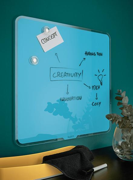 Image du produit Leitz Cosy Tableau blanc en verre 45 x 45 cm, bleu (45 x 45 cm)