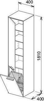 Produktbild Keuco Hochschrank ROYAL 60 400x1810x400mm Ans li cash ma