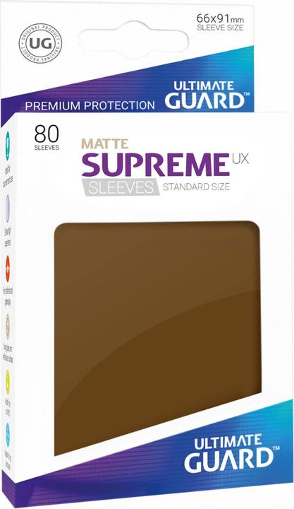 Ultimate Guard UGD010567 - Supreme UX - 80x Kartenhüllen, Standardgrösse, Matt, Braun