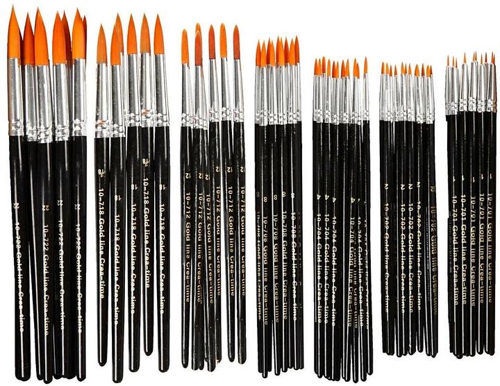 Actual product image Creativ Company Ronde Penselen - 7 maten, 84st. (7 mm)