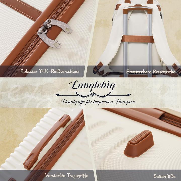 Immagine prodotto Coolife 5-teiliges Reisekoffer-Set (Bagaglio a mano (fino a 50 litri), M (50 - 90l), L (90 - 115l))