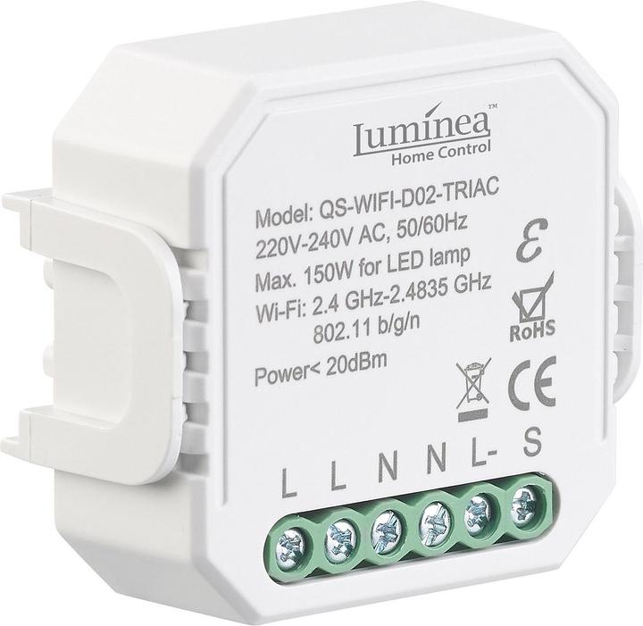 Luminea WLAN-Unterputz-Lichtschalter und -Dimmer, mit App und Sprachsteuerung