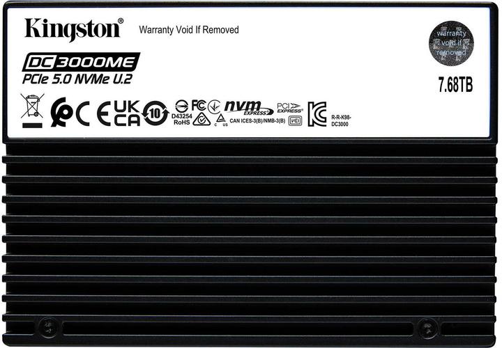 Actual product image Kingston 7.68TB DC3000ME U.2 PCIe 5.0 NVMe TCG Opal Enterprise SSD (7680 GB, 2.5")