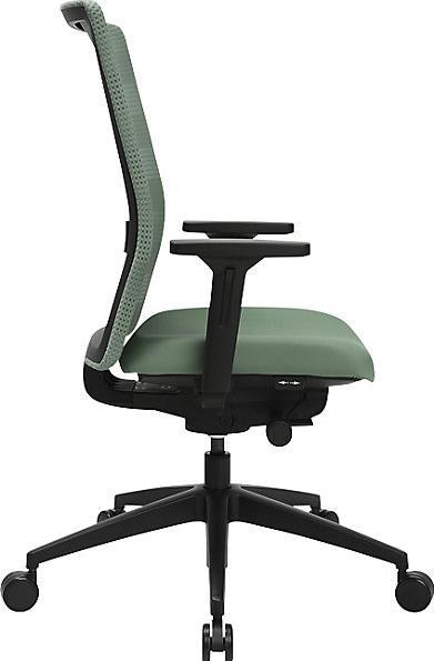 Actual product image Topstar SITNESS AirWork office swivel chair, with adjustable armrests, mint green.