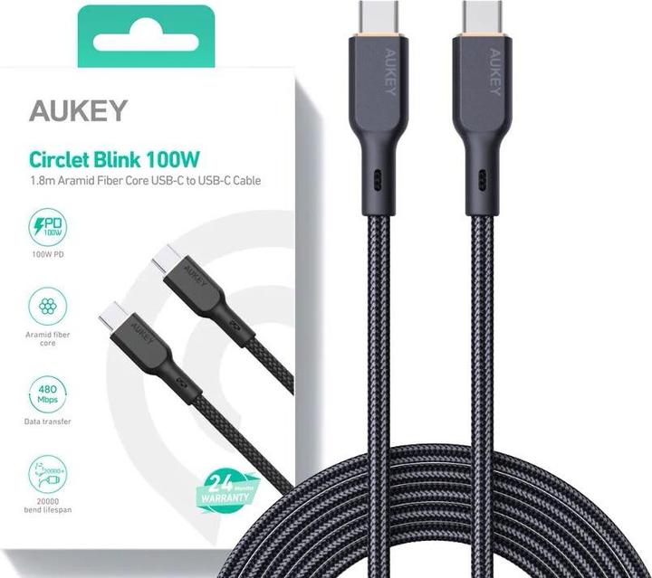 Produktbild Aukey USB C – USB C (1.80 m, USB 2.0)
