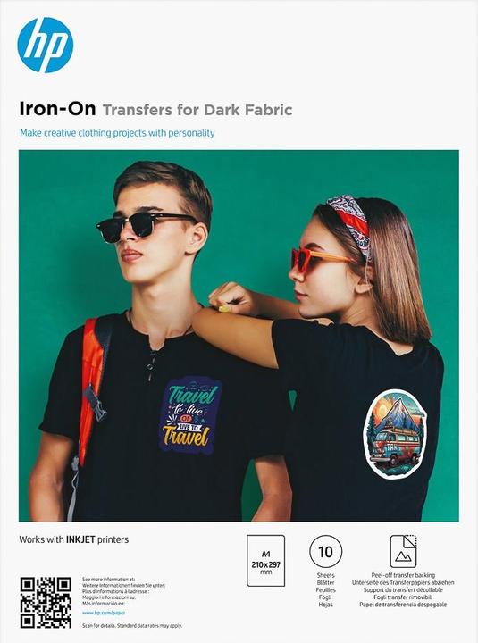 Actual product image HP Iron-On Transfers for Dark Fabric A4 (210 x 297 mm) 10 sheets (10 x)