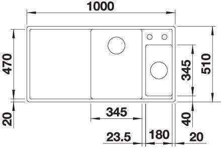 Produktbild Blanco Axia III 6 S (Einbauspüle, 100 cm, 51 cm)