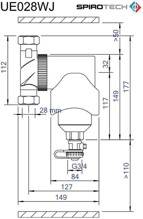 Image du produit SpiroTech SPIROTRAP MB3 Séparateur de boues S-22-WJ Raccord de serrage 22 mm, 1,1 m3/h, 0,36 l