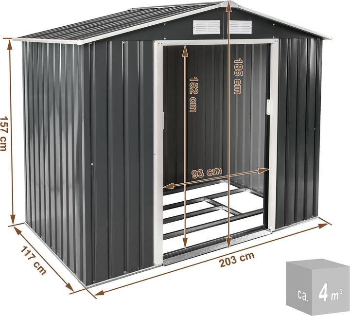 Actual product image tectake Shed with saddle roof