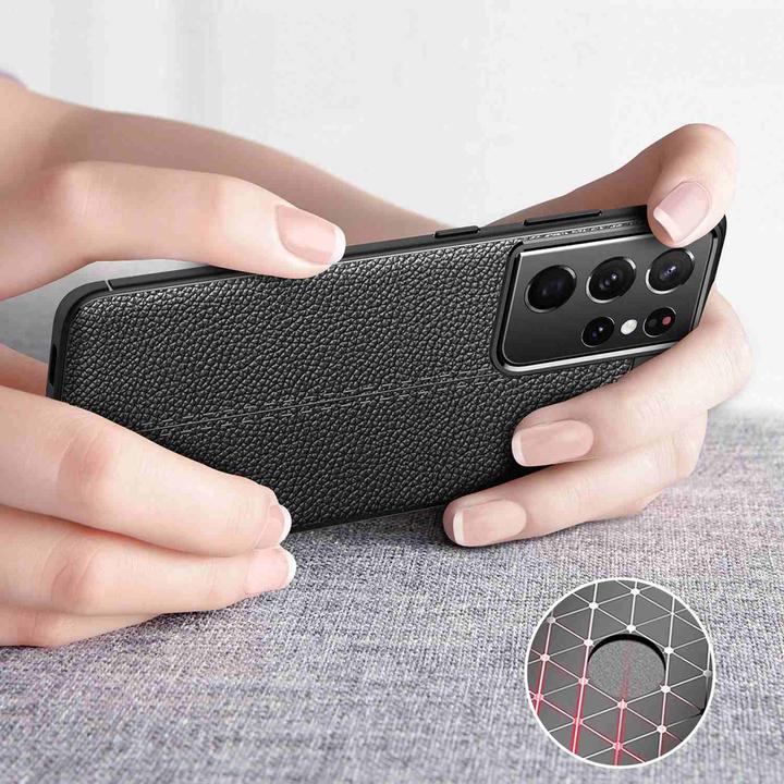 Produktbild Cadorabo TPU Cover Kunstleder Struktur (Samsung Galaxy S21 Ultra)