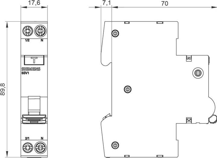 Actual product image Siemens Residual current circuit breaker