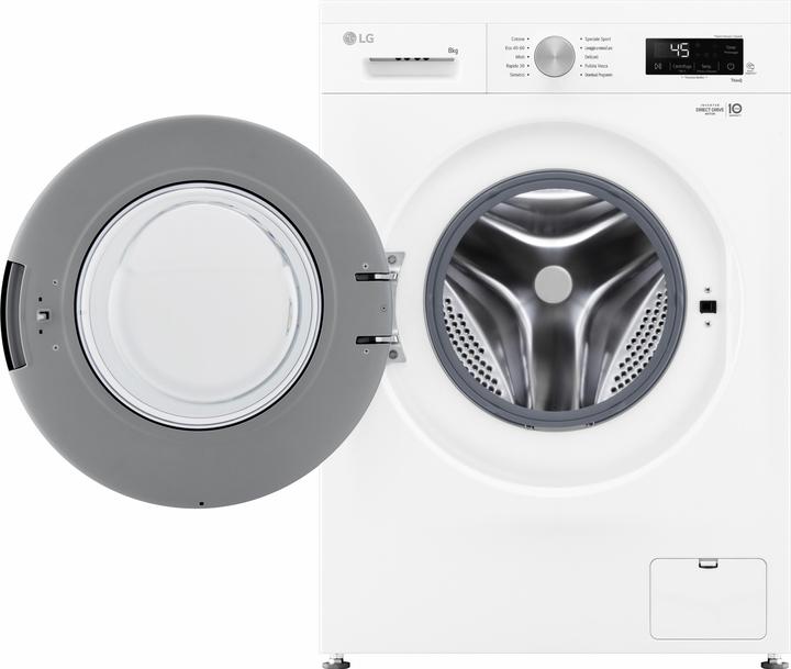Actual product image LG F4NX1008NWK 8 Kg Washing Machine Class A (8 kg, Left)