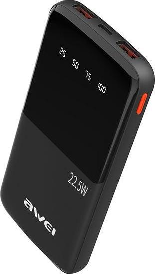 Produktbild Awei PowerBank P10K 10000 mAh 22.5W czarny/black (10000 mAh, 22 W)