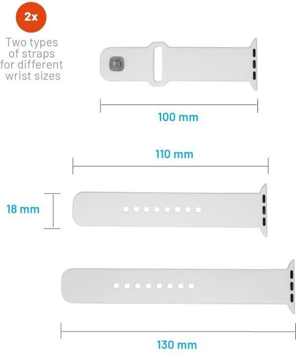 Produktbild Fixed Silikon Sporty Clock Block Apple Watch 38/40/41mm Smart Watch, Weiss (Silikon)