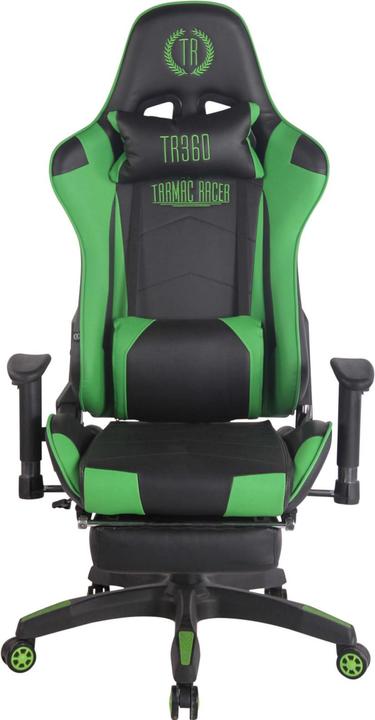 Image du produit CLP Chaise de bureau Racing Turbo avec repose-pieds, noir/vert