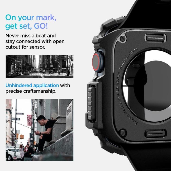 Actual product image Spigen Rugged Armor Apple Watch 10 42mm czarny/black ACS08585