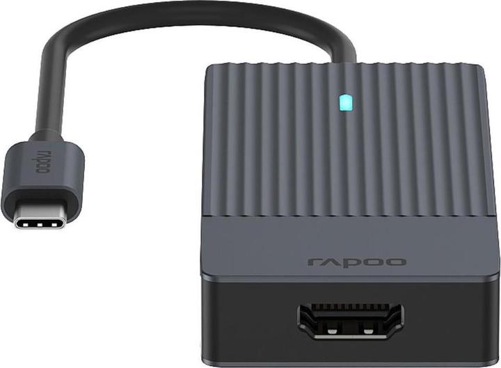 Produktbild Rapoo USB-C Multiport Adapter, 4-in-1, grau (USB-C, 4 Ports)