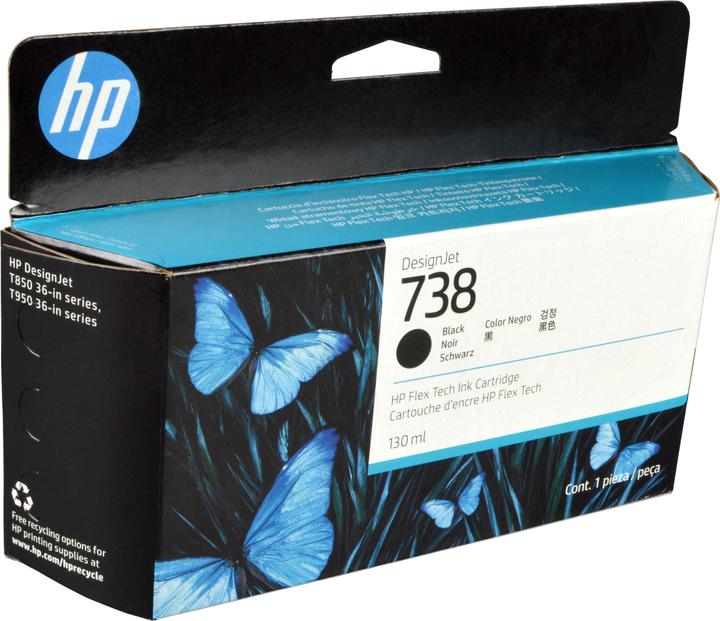 Image du produit HP 738 130-ml Black DesignJet Ink Cartridge (CF)