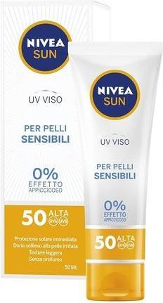 Actual product image NIVEA Sun UV Viso Solar Cream SPF50 for Sensitive Skin 50ml (Sun cream face, SPF 50, 50 ml)