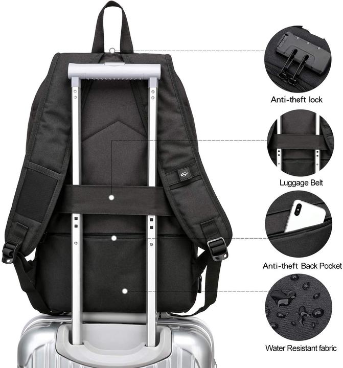 Image du produit Wenig Sacoche antivol pour ordinateur portable (15,6 pouces, noir)