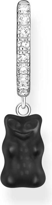 Thomas Sabo Einzel-Creole mit schwarzem Goldbären-Anhänger (925er Silber)