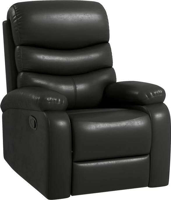 Actual product image Swisshandel24 Recliner, reclining function, footrest, 125 kg load capacity, imitation leather, black