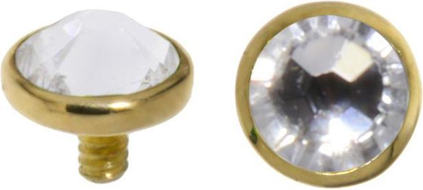 Bijouteria Dermal-Anchor Aufsatz (Gold 18K, Kristall)
