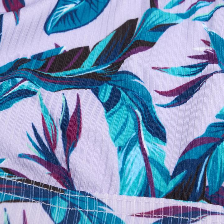 Image du produit Olaian Haut de maillot de bain brassière fleuri réglable Fille - 500 Nora violet