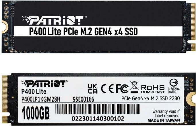 Actual product image Patriot P400 Lite (1000 GB, M.2 2280)