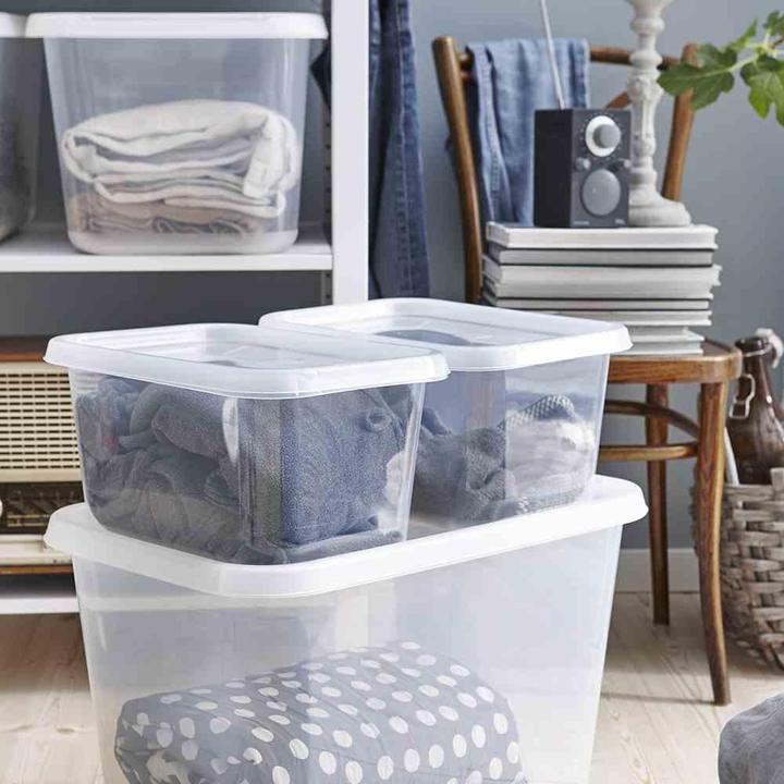 Actual product image Orthex BasicBox SmartStore Basic made of PP in colour transparent, 58x39x30 cm capacity: 44 l, Basic L (58 x 39 x 30 cm, 44 l)